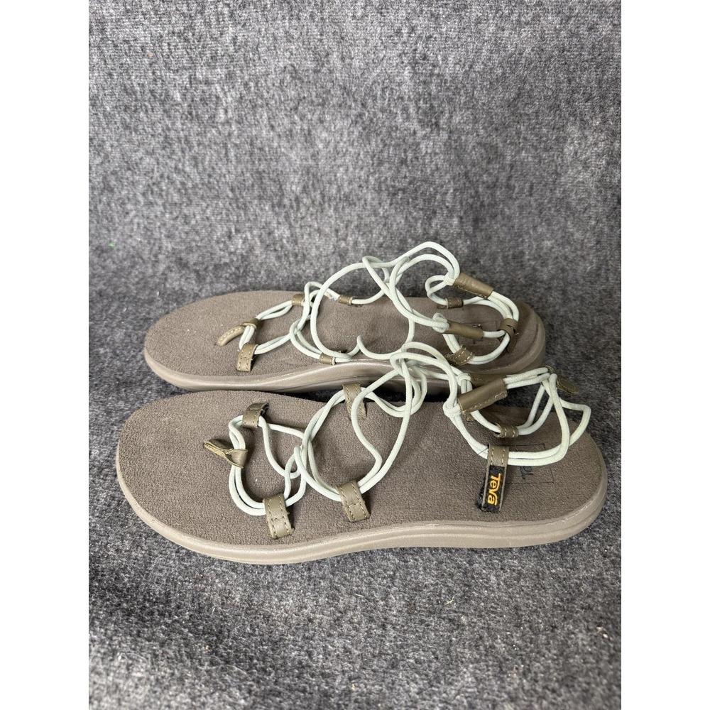 Teva Sandals Shoes Womens Size 11 Brown Strappy Lace Up Flat Comfort Summer